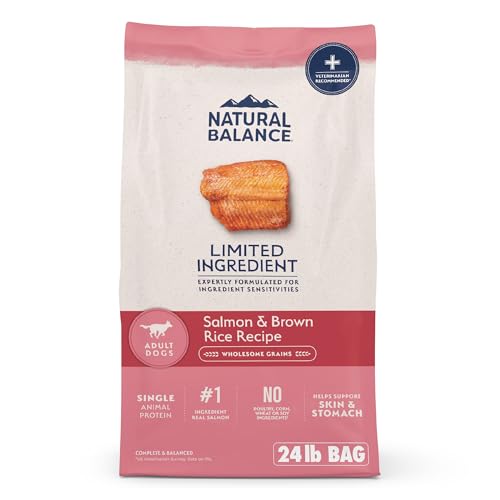 Natural Balance Limited Ingredient Adult Dry Dog Food with Healthy Grains, Salmon & Brown Rice Recipe, 24 Pound (Pack of 1)