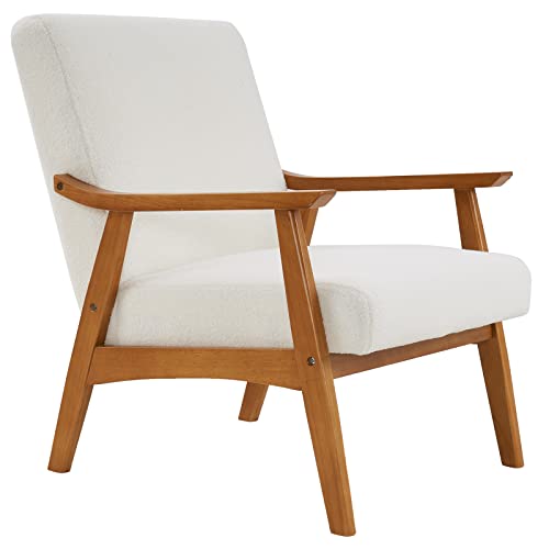 Sillón con respaldo alto peluche blanco miniatura 7