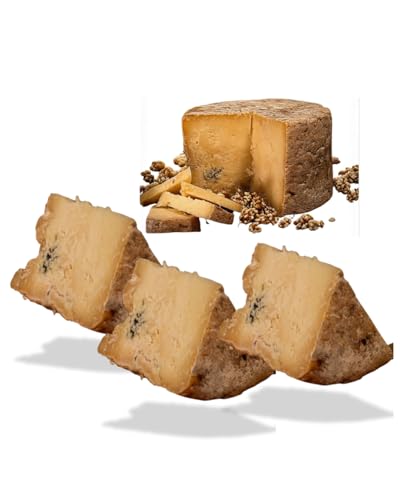 (3 cuñas) Queso Asturiano Gamoneu DOP, 200-250g, Origen Asturias, Envasado al vacío