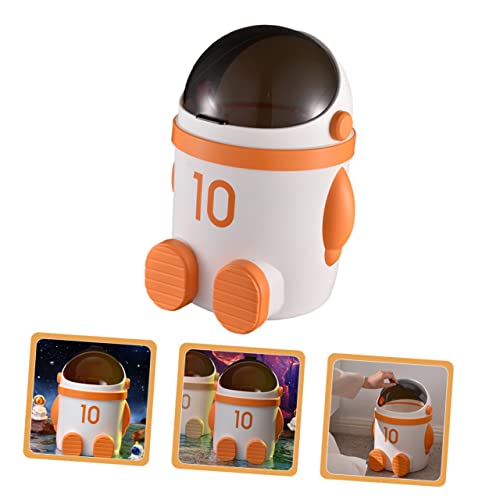 Caneca de basura astronauta con tapa 10L color naranja miniatura 7