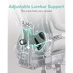 Hbada P5 Ergonomic Office Chair, Desk Chair with Adjustable Lumbar Support and Height, Comfortable Mesh Computer Chair with Footrest 2D Headrest, Swivel Tilt Function Black - Image 4