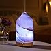 Essential Oil Diffuser Hand Blown Glass Aromatherapy Diffuser - Ultrasonic Cool Mist Scent Aroma Diffuser, Whisper Quiet with Auto Shut-Off, Timer Setting &7 Colors Night Light for Home