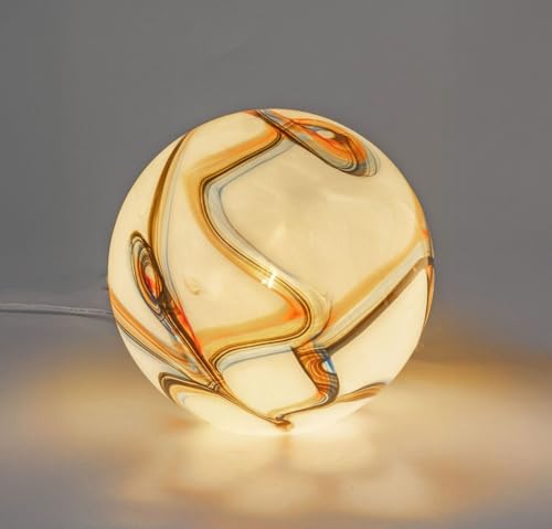 formano Kugellampe Luxor Glas Marmor Design 24 x 24cm Tischlampe aus...