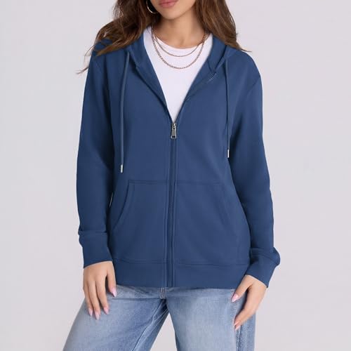 Image of Witsmile Zip Up Hoodie Women Oversized Sweatshirt Long Sleeve 2026 Fall Outfit Lightweight Jackets Workout Clothes