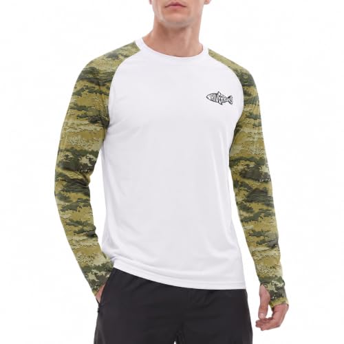 Riverruns Men's Camo Raglan Sleeve Graphic Shirt, UPF50+ Outdoor Top - image 1