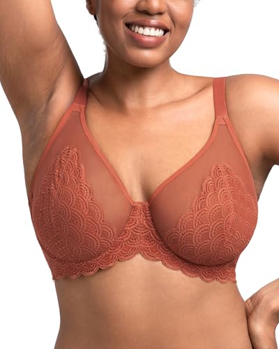 Image of HSIA Minimizer Bras for Women Large Bust Full Coverage Lace Plus Size Bra - Mermaid Scales