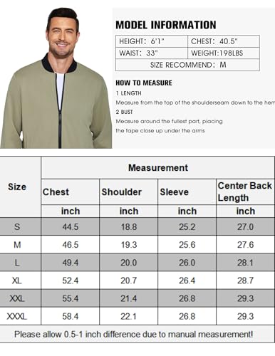 Coofandy Men'S Lightweight Bomber Jacket Casual Varsity Jacket Full Zip Flight Jacket Textured Jacket thumb #5