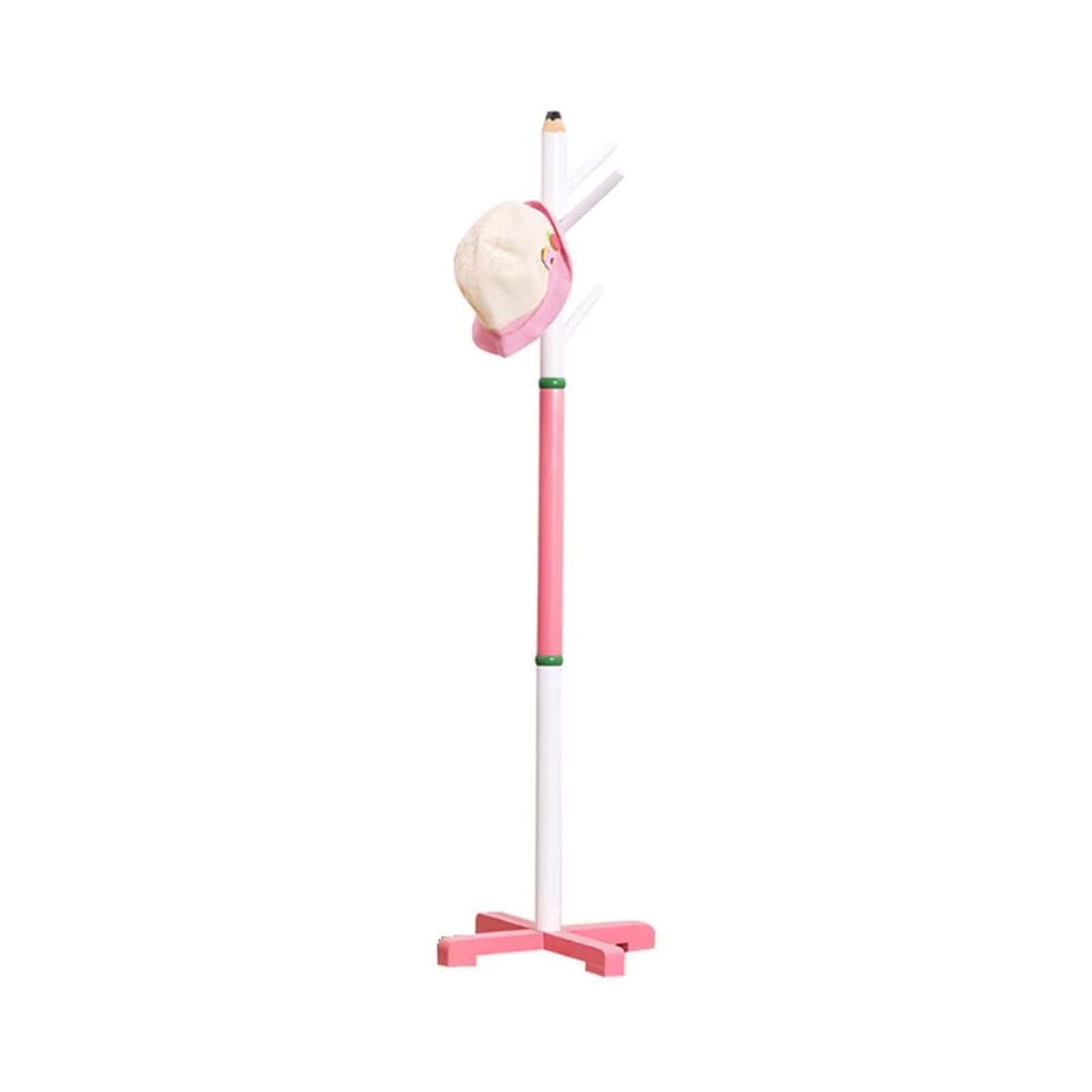 FCXWEVR Coat RackCreative Coat Rack, Solid Wood Floor Stand for Coat, Hat, Clothes, Scarves, Umbrella, Coat, Jackets, Hanger with 5 Hooks