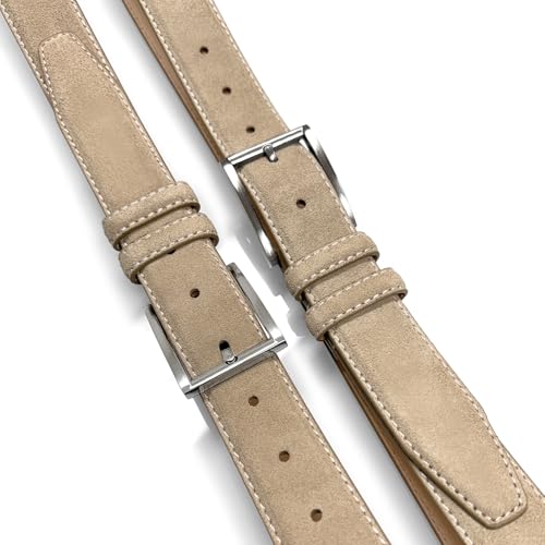 Image of Men's Belt Suede Full Leather Belt Casual Dress Leather Belt 1-3 /8 inch(35mm) Wide, Multi-Style Options