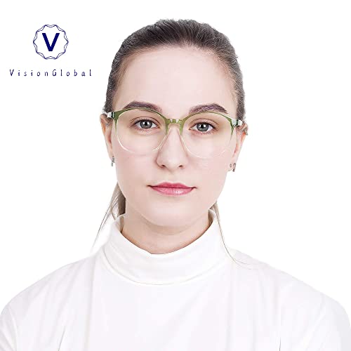 Image of VisionGlobal 6 Pairs Blue Light Blocking Glasses /Reading Glasses for Women /Men, Fashion Eyewear Frame