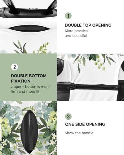 Travel Luggage Cover Small Suitcase Cover Fit for 19-21 Inch Luggage Luggage Protector Suitcase Cover Scratchproof Letter B, Watercolor Farmhouse Eucalyptus Wreath Luggage Cover Protector for Suitcase2