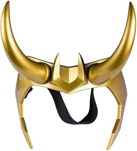 SINSEN Loki Hörner Loki Helm Film Loki Krone Nordische Mythologie, PVC Kopfbedeckung Requisiten Halloween Kostüm Maske Zubehör
