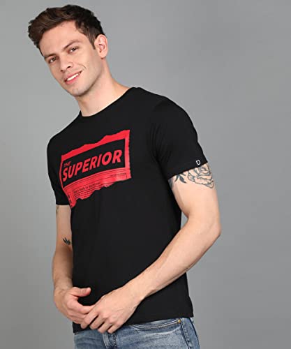 Image of Urbano Fashion Men's Graphic Printed Round Neck Half Sleeve Slim Fit Cotton T-Shirt