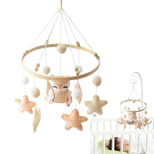 Celuicion Spieluhr für Wiege Filz Eule Sterne