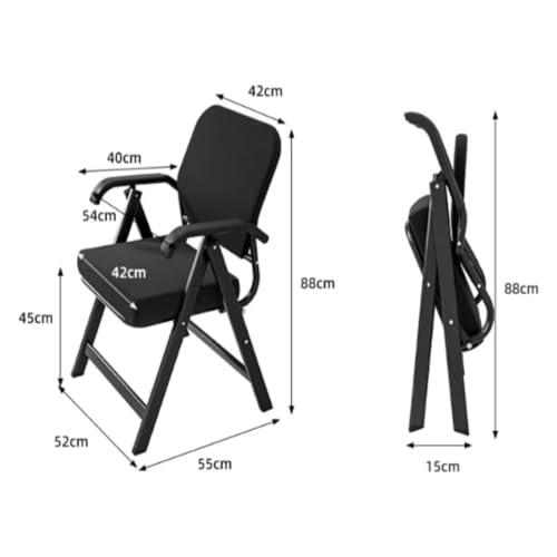 Chaise de bureau ergonomique pliable compacte petit espace fauteuil avec dossier - 3