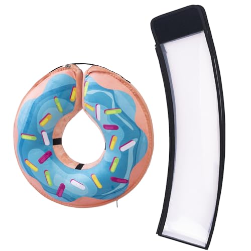 Image of Transparent Shield Accessory for Inflatable Dog Cone Collar,Clear Shield Replacement with Zipper, Paired with MARIYAGO Inflatable Dog Donut Collar for Use (Blak Transparent, Medium)