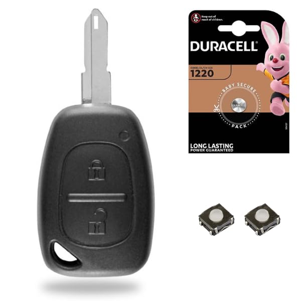 Boitier Plip Clé Coque pour Télécommande Renault Trafic • Master • Kangoo + Pile CR1220 - Kit iRace Keys®