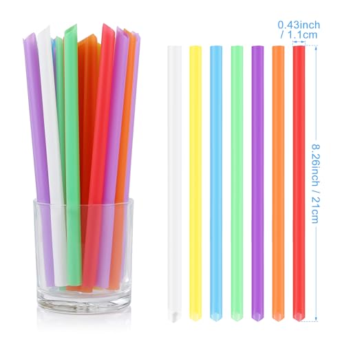 [50 Pzs] Pitillos Desechables Jumbo para Smoothie, Plásticos Coloridos 20.99 cm miniatura 2