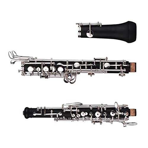 Summina Professional C Key Semi-automatic Oboe - Nickel-plated Keys Woodwind Instrument With Reed, Gloves, Leather Case, Carry Bag, and Cleaning Cloth
