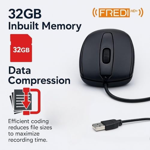 Image of FREDI HD PLUS WiFi Indoor Security Camera 1080P Full HD Live View Mobile Motion Detection Loop Recording AC Power 32GB Inbuilt Storage Mouse Camera