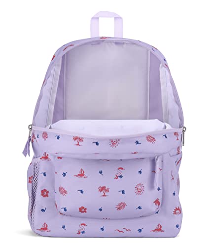 Image of JanSport Cross Town Backpack 17 inch x 12.5 inch x 6 inch - Simple Bag for Everyone with 1 Main Compartment, Front Utility Pocket - Premium Class Accessories - Lagoon Luau