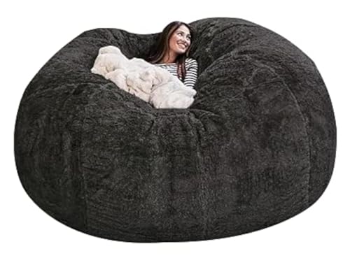 Bean Bag,Big Huge Giant Bean Bag Chair for Adults, (No Filler) Bean Bag Chair for Adults Kids Comfy Fluffy Giant Round Beanbag Lazy Sofa Cover- Machine Washable Covers, Double Stitched Seams