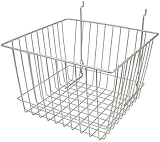 AMKO BSK15/CH Deep Basket - Metal Basket, Chrome Finish, Corrosion Resistance, Ample Storage Space. Retail Store Fixtures and Equipment