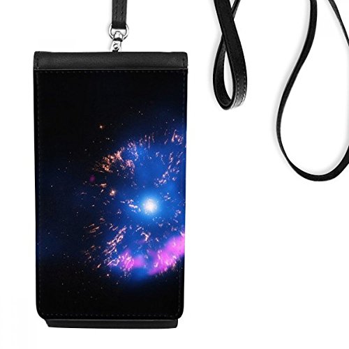 Bourse en cuir suspendu téléphone pour voyager avec le motif nébuleuse lumineuse