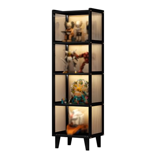 Clear Acrylic Display Case - 3-Tier Multi-Layer Showcase Cabinet for Collectibles, Open Design Floor Storage Shelf, Simple and Elegant Display Solution