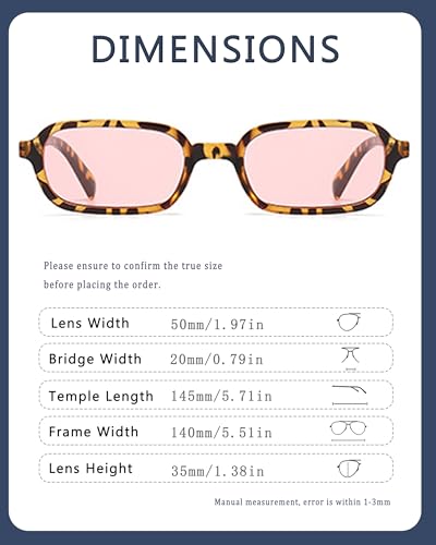 Image of Retro Rectangular Sunglasses for Women Men 90s Trendy Square Sun Glasses Small Vintage Sunnies