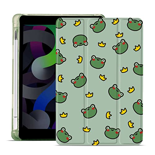 MAYCARI Cartoon Frog Prince iPad Case for 2018/2017 9.7 inch 5th/6th Generation, Cute With Pencil Holder, Auto Sleep/Wake