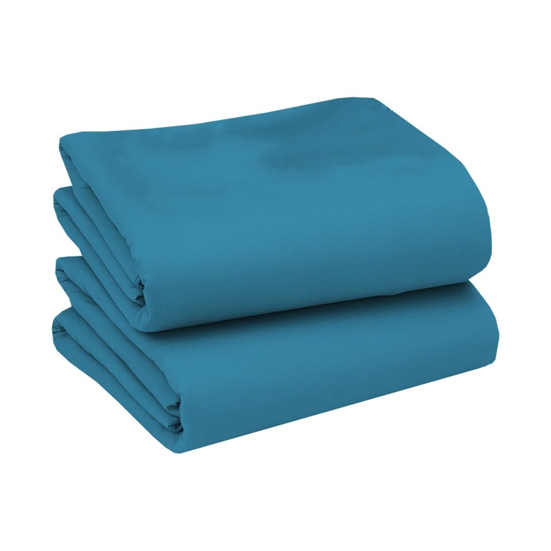 Ziya Homes 25cm Deep Fitted Sheet Super King (2 Pack) Polycotton Fabric - Breathable & Soft Hotel Grade Bed Sheets - Easy Care Non-Iron Bottom Sheet (Aqua, 180x200 cm)