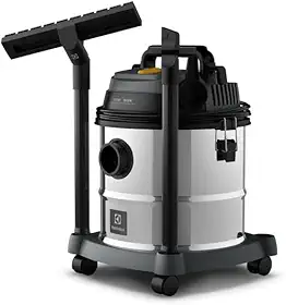 Aspirador água pó Electrolux função sopro compacto liquidos quimicos inox 1800W 20L total 15L util protetor termico GT20i 127v