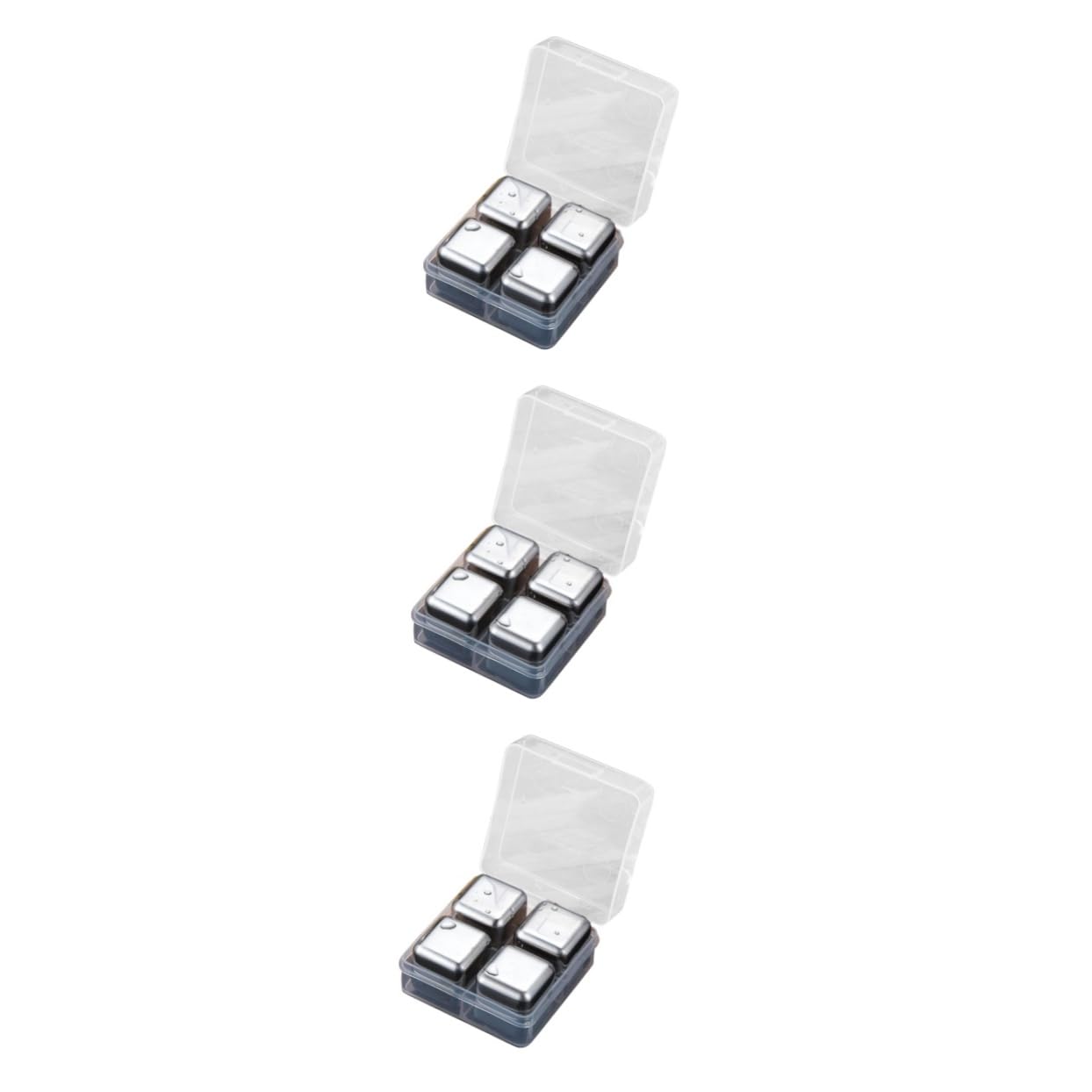 Alipis 12piezas Cubos De Hielo Reutilizables Inoxidable Estuche Para Enfriar Whisky Vino y Bebidas Sin Diluir