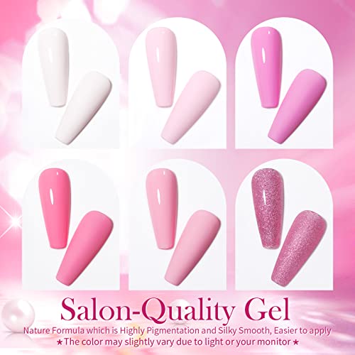 BORN PRETTY UV Nagellack Rosa, Shellac Gel Nagellack Weiß Pastell Schellac Nagellack UV LED Nagellack Farbgel für… – Bild 4