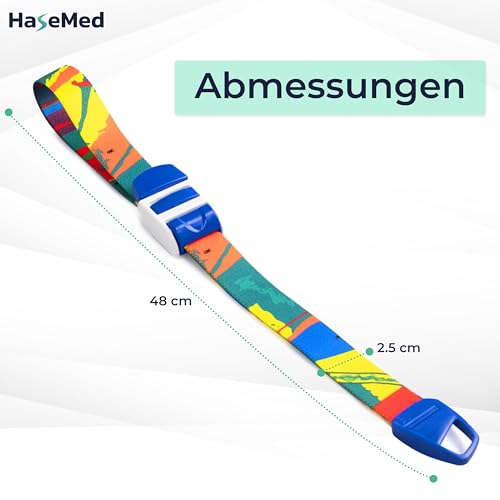 HaseMed Venenstauer, metallfrei, latexfrei, bunt – 3 Stück Tourniquet für medizinische Anwendungen, elastisch und sicher, ideal für Notfälle und Krankenhäuser
