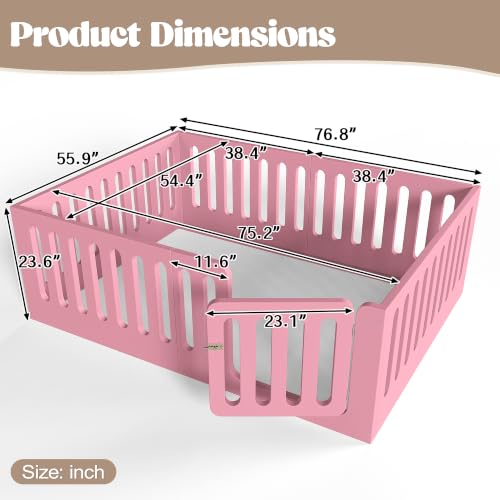 Image of Bellemave Full Montessori Floor Bed Frame,Pink