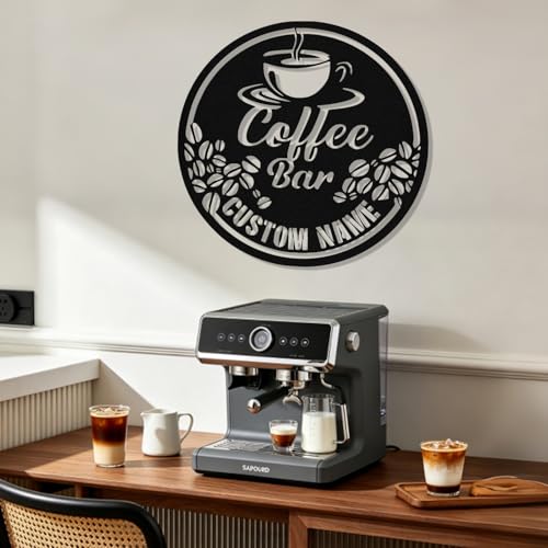 Image of Personalized Coffee Bar Metal Sign, Custom Coffee Signs, Custom Coffee Name Signs for Cafe Station, Coffee Wall Art Decor for Kitchen, Cafe Shop Decor, Cafe Lover Gift