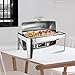 WZFANJIJ Recipiente de Acero Inoxidable Chafing Dish para conservar el Calor, bufé, Alimentos Insulation Pot 201, con Elegante asa de Tapa de Olla, Muy Bueno para bufé, Bodas y Otros