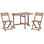 Balkonset Lenola aus Akazienholz, 3-teilig, Hellbraun