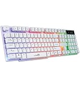 Cafuvv Colorful Crack Led Illuminated Backlit USB Wired Pc Rainbow Gaming Keyboard GL1