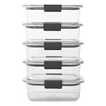 Rubbermaid Brilliance Food Storage Containers BPA Free Airtight Lids Ideal for Lunch Meal Prep & Leftovers Set of 5 (3.2 Cup) - Image 2