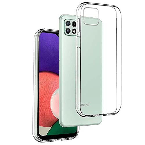 REY Cover in Gel TPU Trasparente per Samsung Galaxy A22 5G - A22s 5G, Ultra Sottile 0,33 mm, Morbido Flessibile, Custodia Silicone