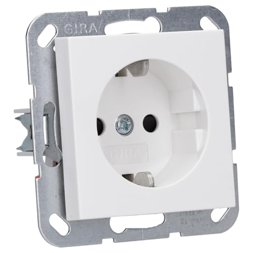 GIRA 445327 Steckdose Shutter erhöhter Berührungsschutz System 55 Reinweiß seidenmatt