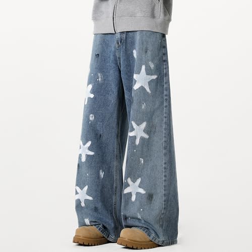 Tripleberly Baggy Jeans for Men Y2k Wide Leg Denim Pants Loose Fit Hip Hop Trousers Skater Carpenter Jeans Streetwear2