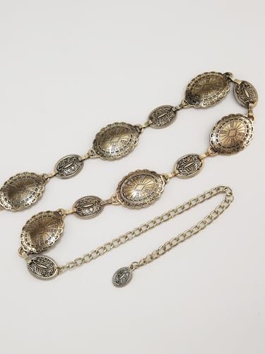 Floerns Women's Textured Geo Adjustable Metal Chain Belt for Jeans Dresses4