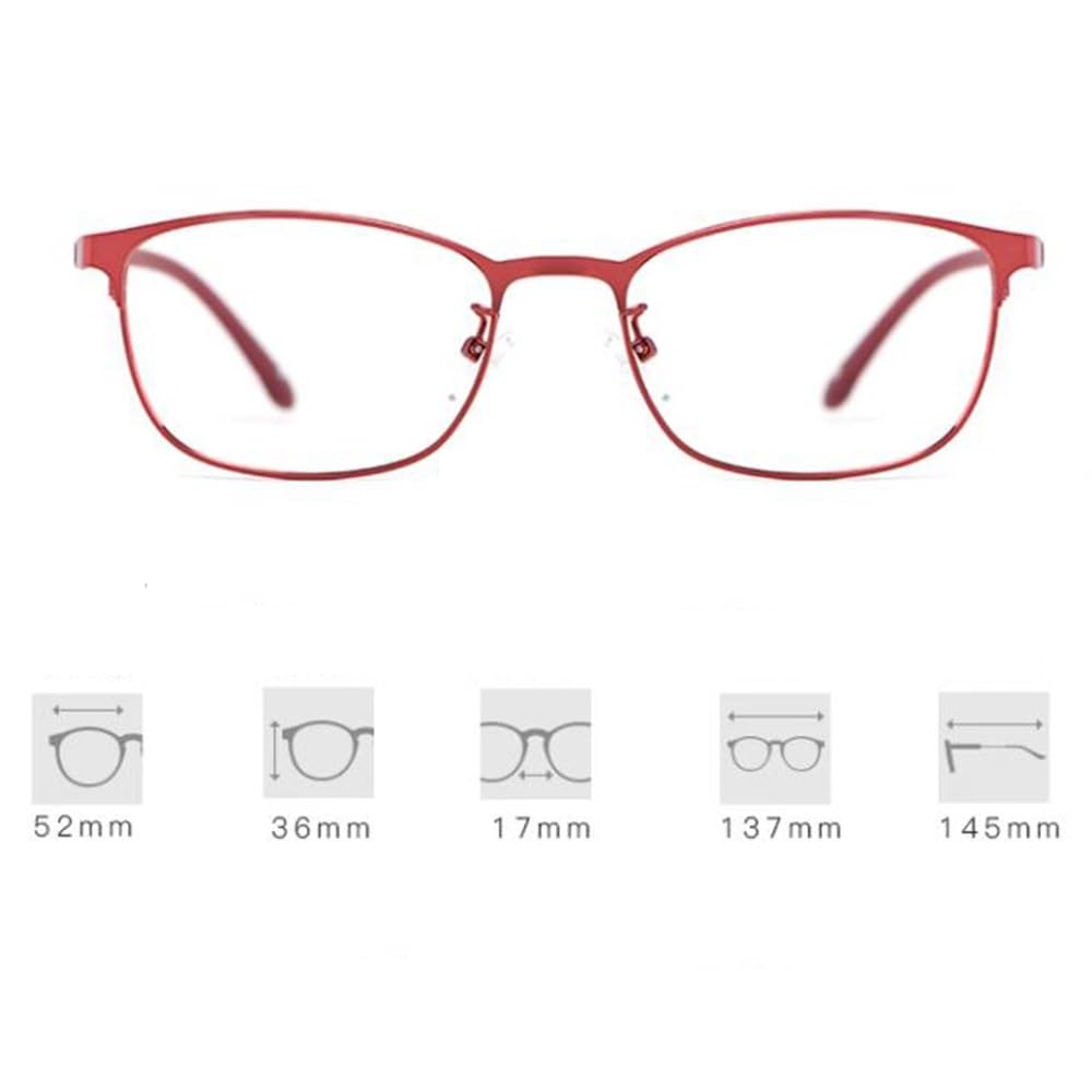 Ultraligero Gafas de lectura Moda Oval rojo Gafas Mujeres Gafas de computadora Anti Glare Gafas de lectura Metal Flexible Montura