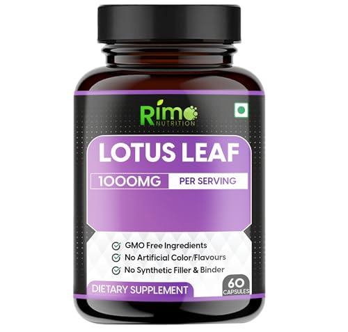 Lotus Capsules 1000mg per Serving | Natural Herbal Supplement for Daily Wellness | Plant-Based Extract | 60 Veggie Capsules