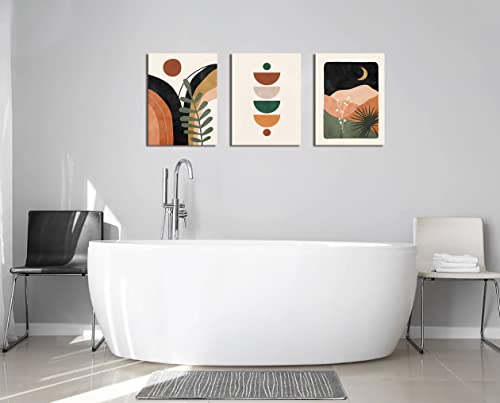 Orange Minimalist Boho Wall Art Geometry Neutral Abstract Art Modern 3 Pieces Stretched and Framed Artwork HD Pictures Canvas Prints Wall Art for Bedroom Office Home Bathroom Wall Decor 12"x16"x3 - Image 4