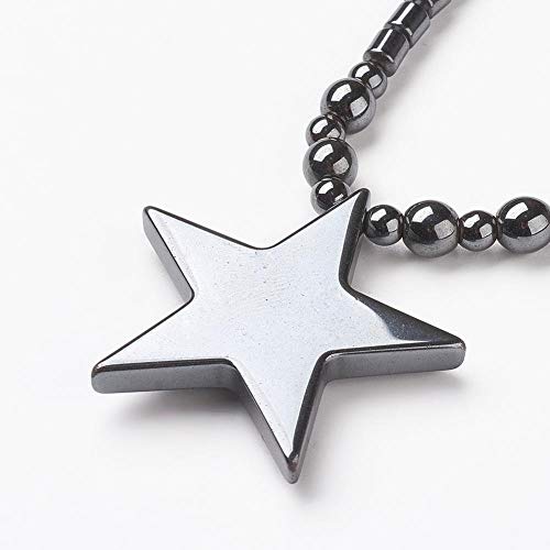 Lzd Hematite Non-Magnetic Necklace Mens Womens Unisex Black Star Magnetic Clasp X75 #TOP2